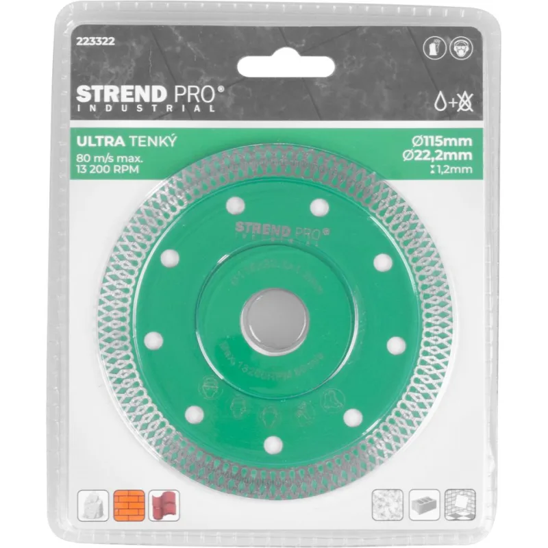 Diamantový kotúč Strend Pro Industrial, 115×22.2×1.2 mm, ultra tenký