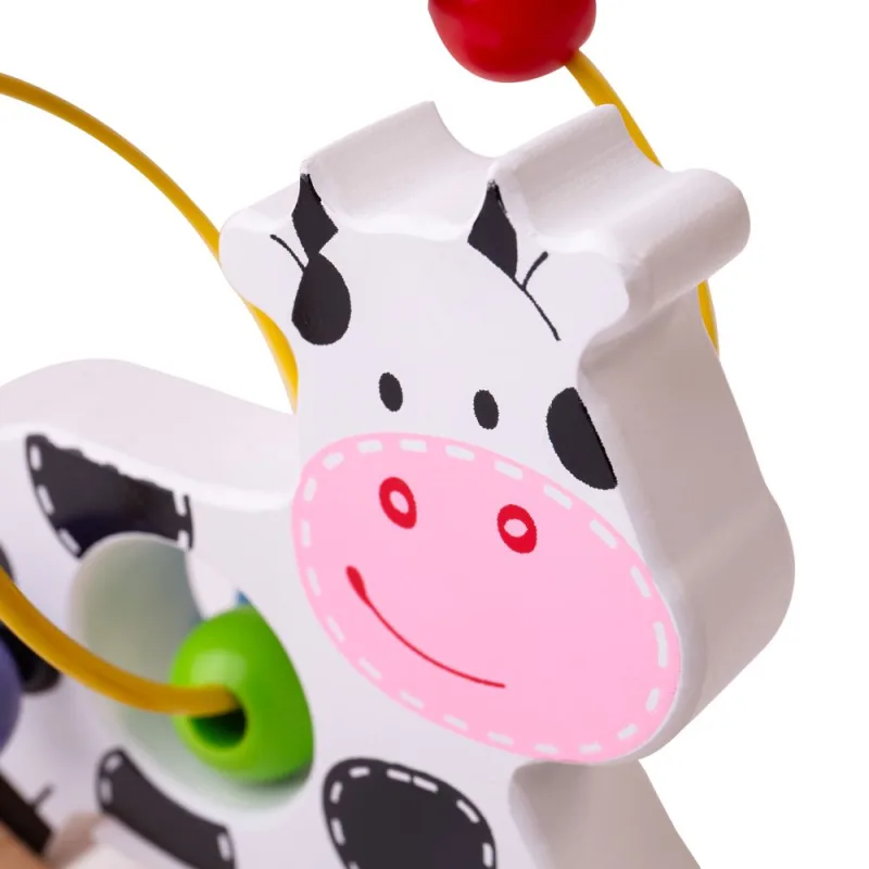 Bigjigs Toys Motorický labyrint na hojdačke - Kravička