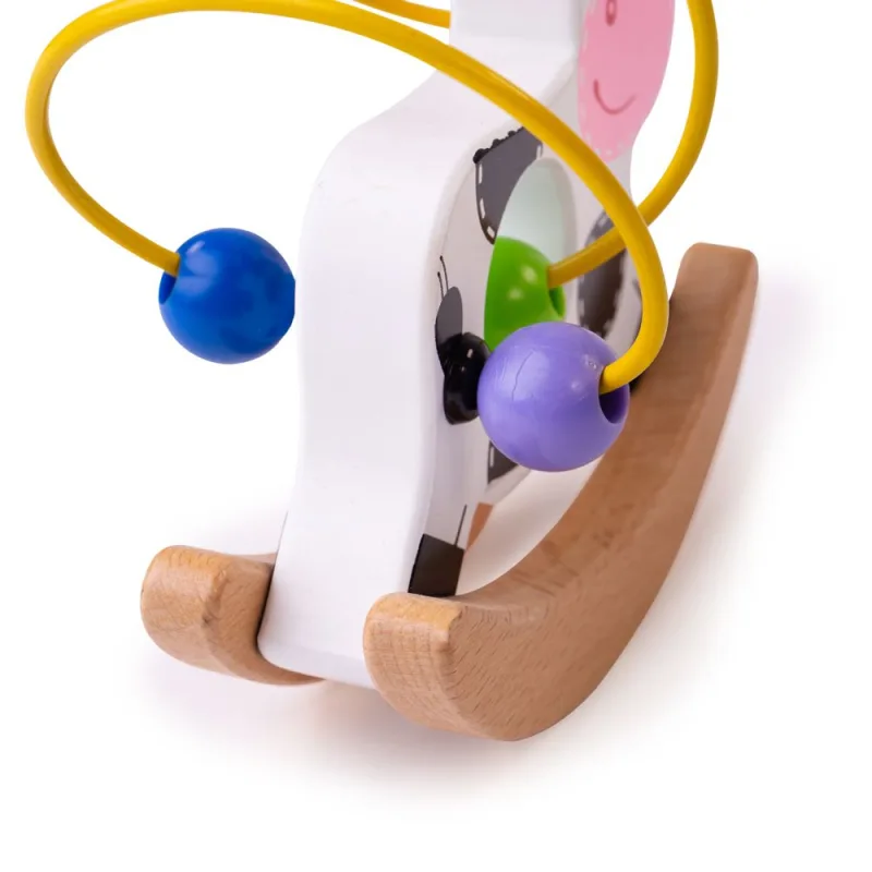 Bigjigs Toys Motorický labyrint na hojdačke - Kravička