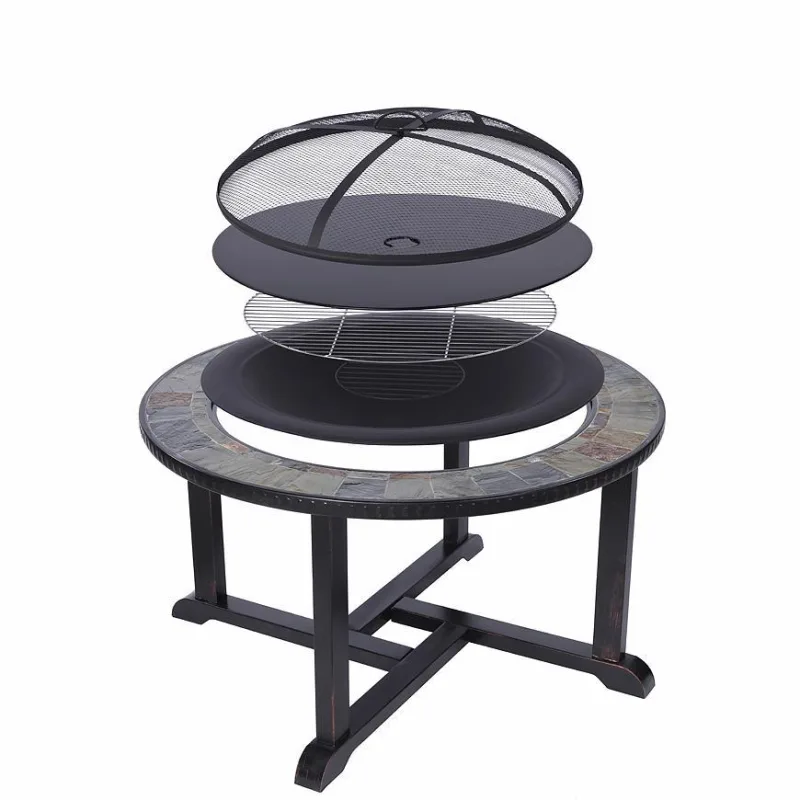 Strend Pro Grill, Ohnisko kovové, 4 stoličky, 105 cm
