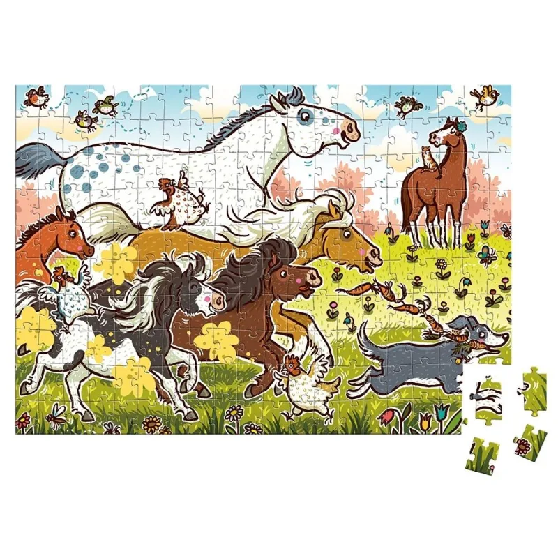 Puzzle Ovesná parta Závod o mrkvičku 200 dielov