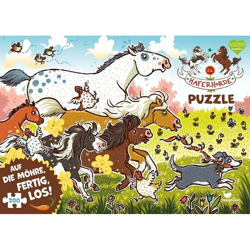 Puzzle Ovesná parta Závod o mrkvičku 200 dielov