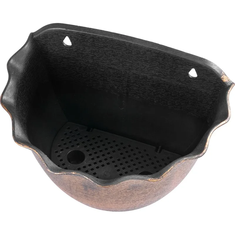 Zlatý závesný kvetináč Strend Pro Wave, 26x18 cm, metalický efekt