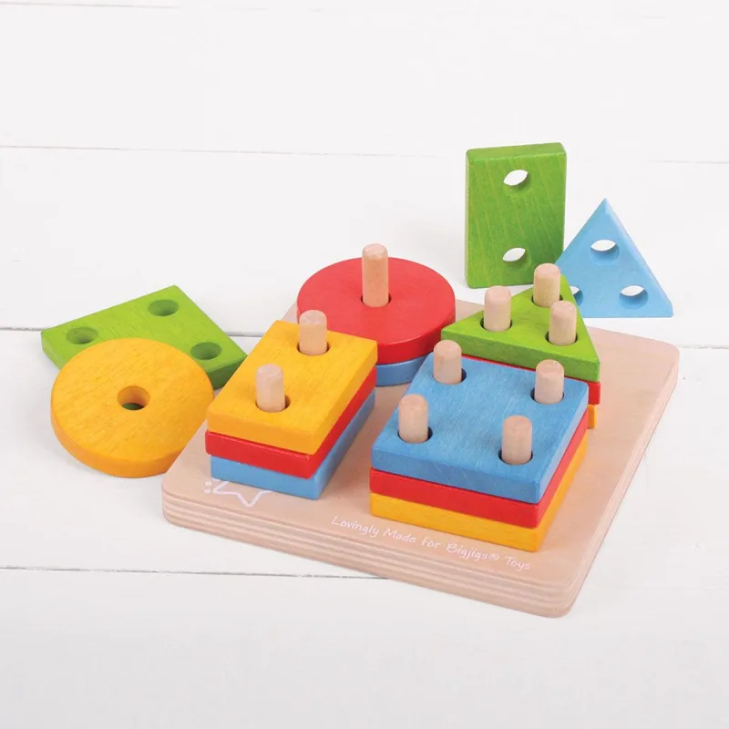 Bigjigs Toys Nasadzovanie tvarov na tyče