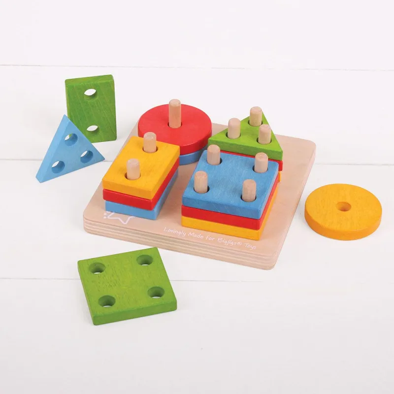 Bigjigs Toys Nasadzovanie tvarov na tyče