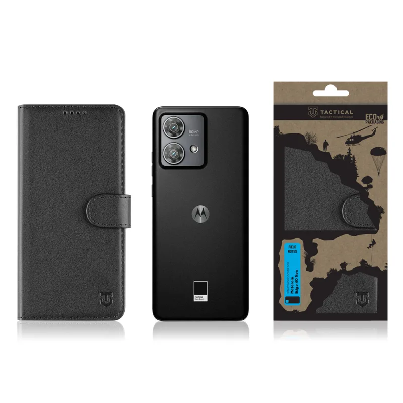 Tactical Field Notes knižkové puzdro pre Motorola Edge 40 Neo Black 8596311234460