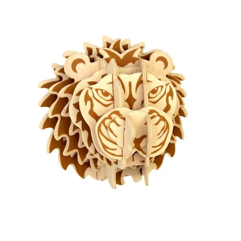 Woodcraft Drevené 3D puzzle Hlava leva R009