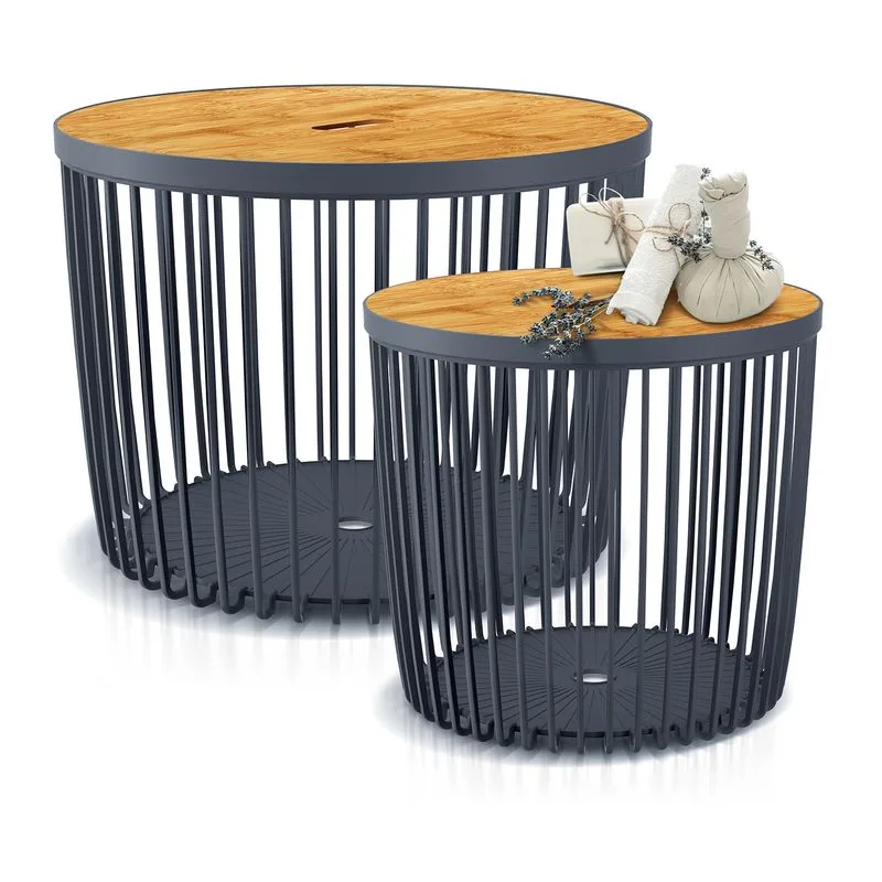 Stolík s vekom Clubo, 2v1, 50 l, antracitový, 450×410 mm