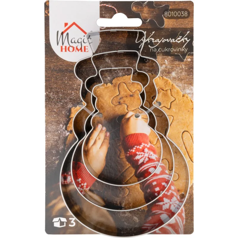 Vykrajovačky na medovníky MagicHome, snehuliak, nerez, 3 ks
