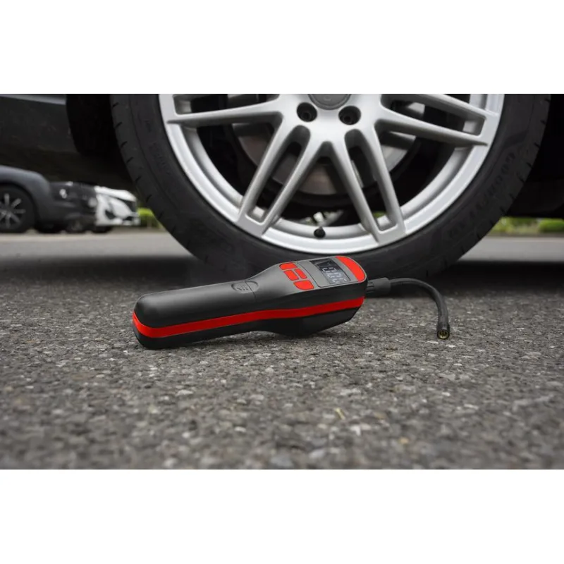 Kompresor Strend Pro K25, ručný, 150 psi, 10 bar, LED svetlo, akumulátorová pumpička