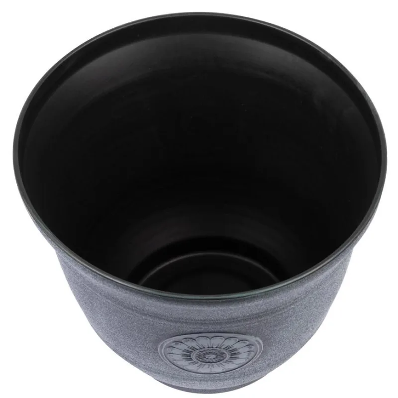 Zelený kvetináč Strend Pro, efekt kovu, 30 cm