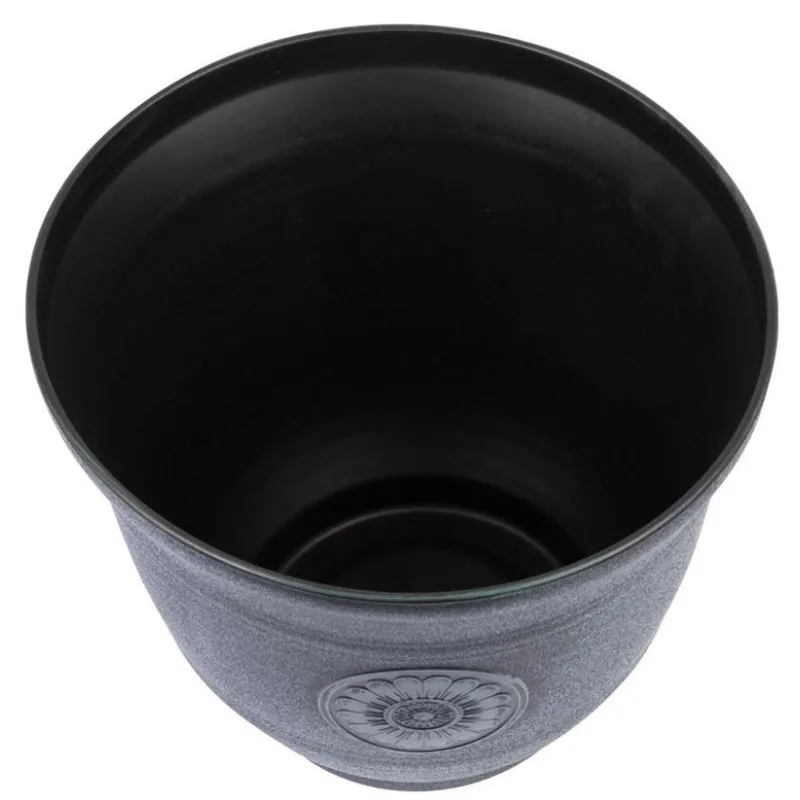 Zelený kvetináč Strend Pro, efekt kovu, 30 cm