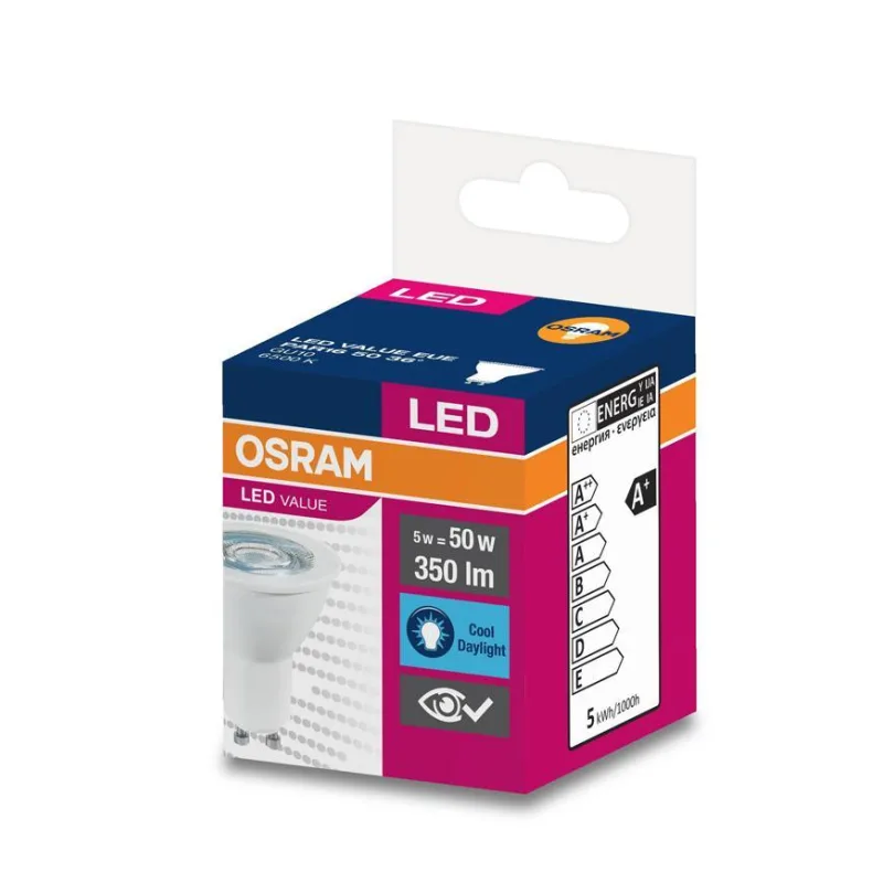 Žiarovka OSRAM LED Value PAR16 50 36° 5W/6500K GU10