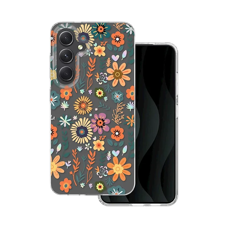 TFO Obrázkové puzdro silikónové Samsung Galaxy S24 Plus Oranžové kvety