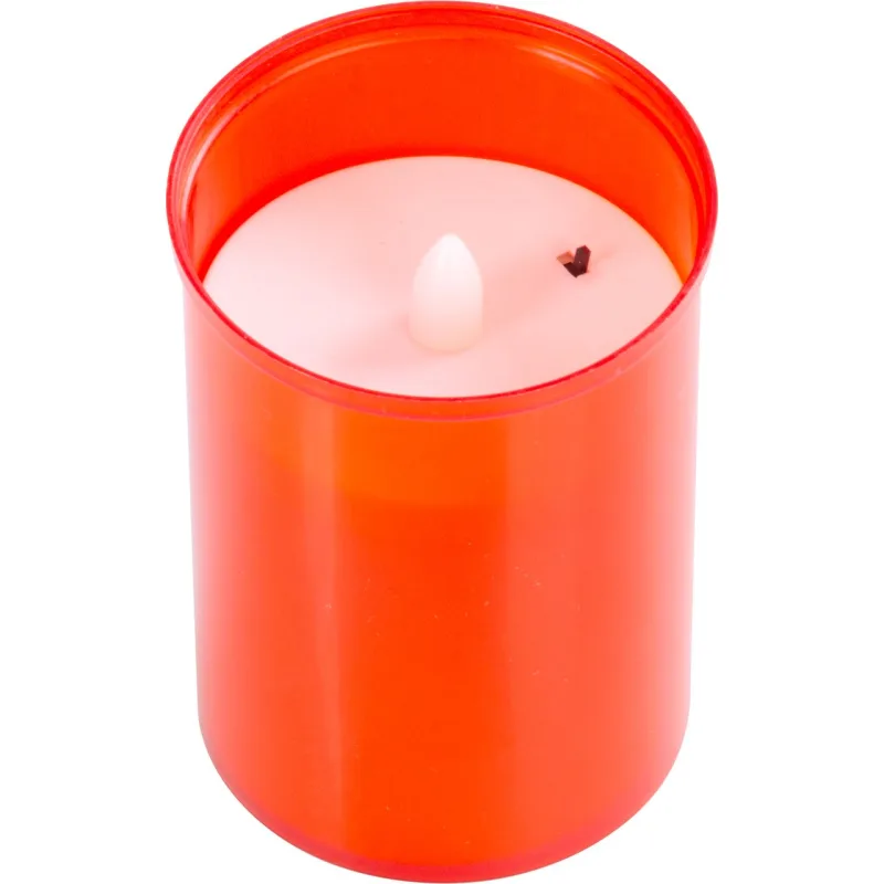 Kahanec na hrob s LED sviečkou, červený, 12 cm, plápolajúci plameň