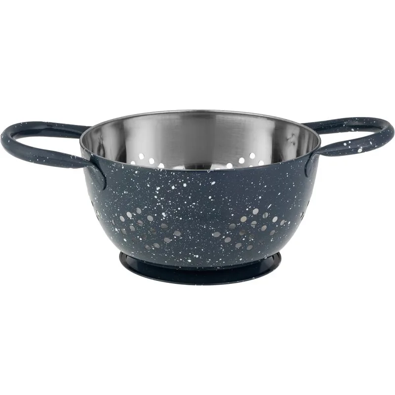 Cedník s misou MagicHome, 15,5 cm, s rúčkou, okrúhle otvory, nerez, sada 2 ks
