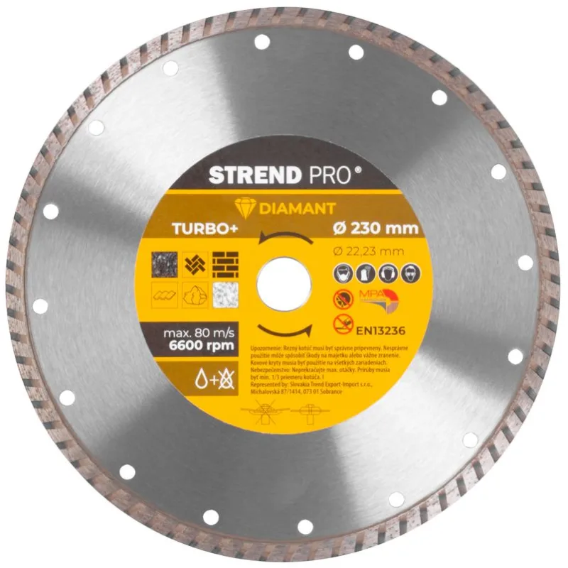 Diamantový kotúč Strend Pro 521C, 230 mm, Turbo +