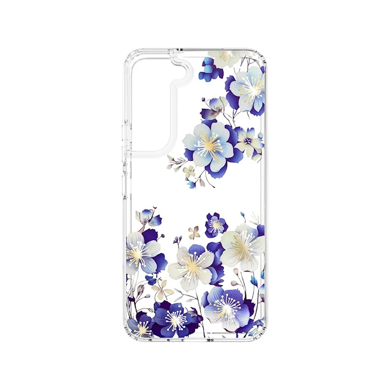 TFO Obrázkové puzdro silikónové Samsung Galaxy S22 Modré kvety