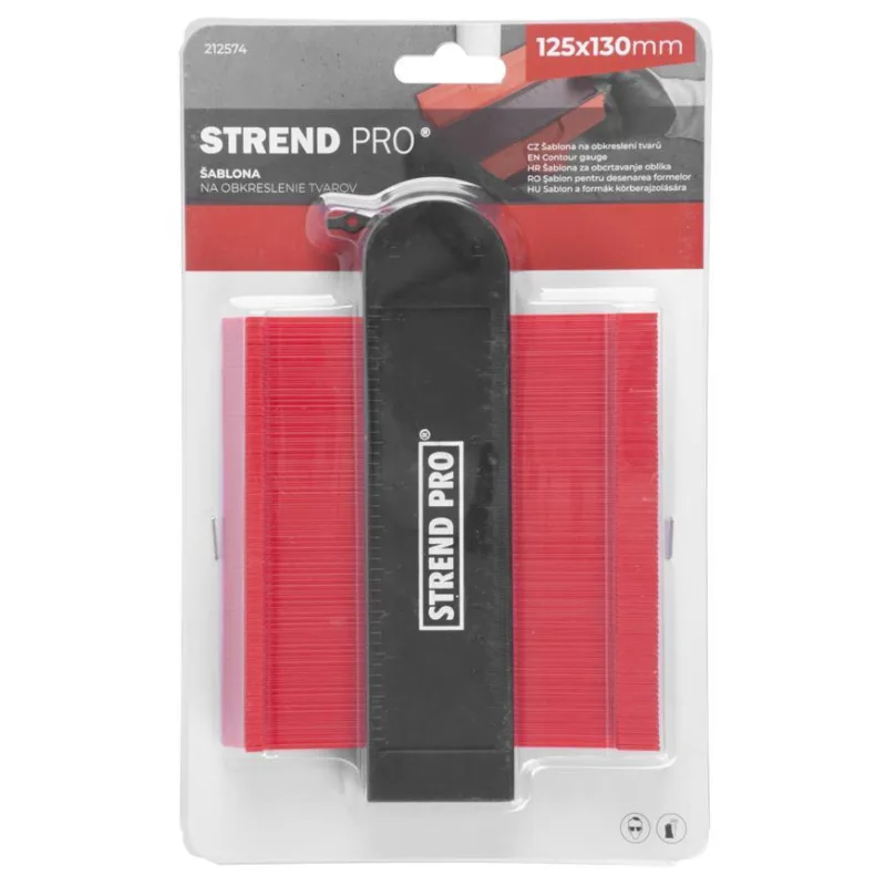 Šablóna na obkreslenie tvarov DG681, 125x130 mm, s uzamknutím a magnetom