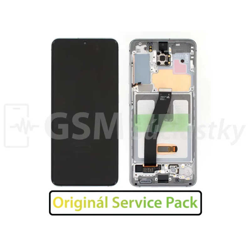 Samsung G980F, G981B Galaxy S20 - LCD displej + Dotykové sklo a Rám Originál Farba: Blue