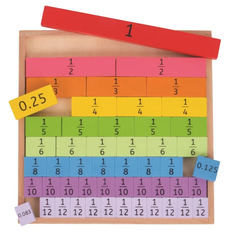 Bigjigs Toys Didaktická tabuľka - Zlomky 51 ks