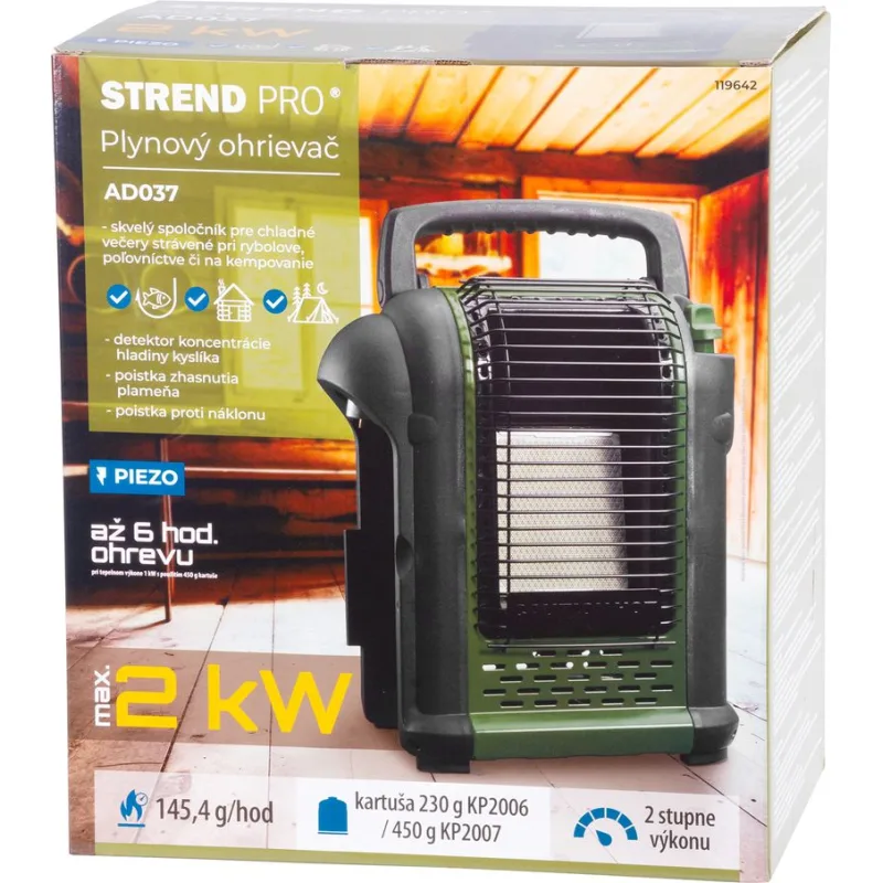 Ohrievač Strend Pro AD037, na kartuš so závitom, kempingový, prenosný, piezo