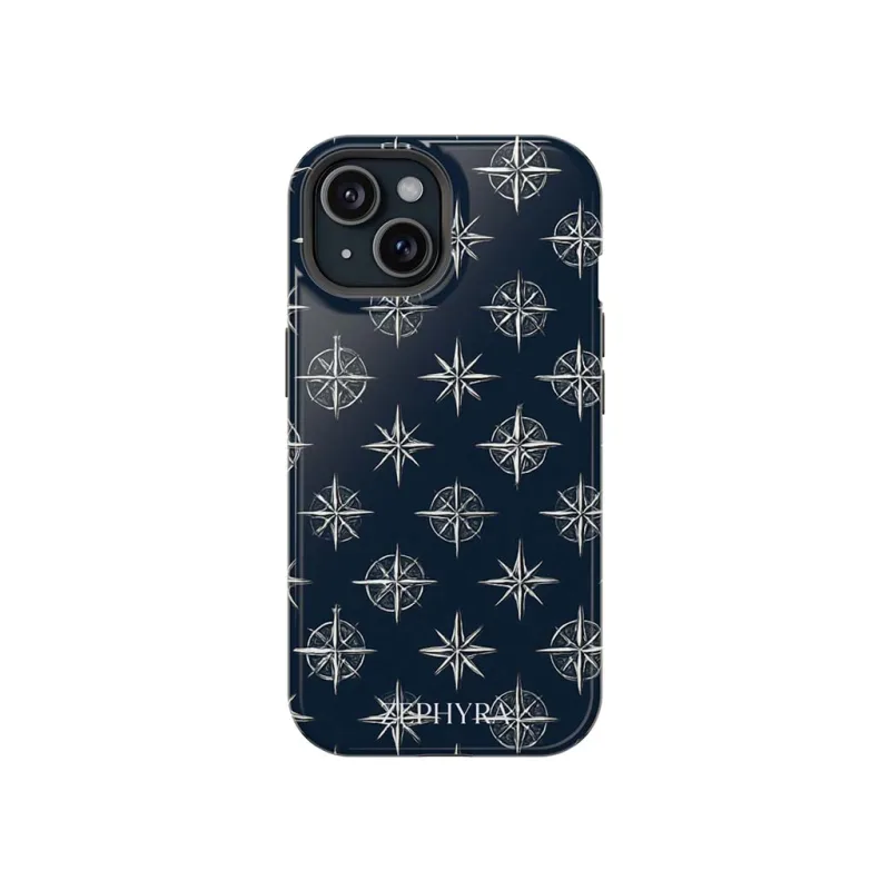ZEPHYRA Navy Compass - iPhone 15 Kryt
