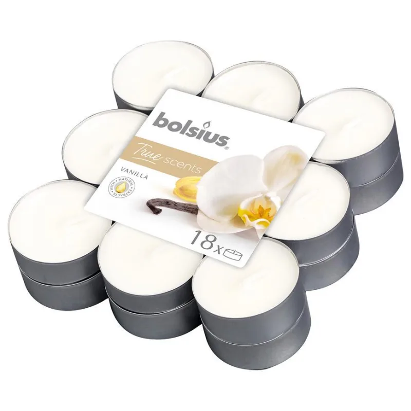 Čajové sviečky Bolsius Tealight True Scents, vanilka, balenie 18 ks