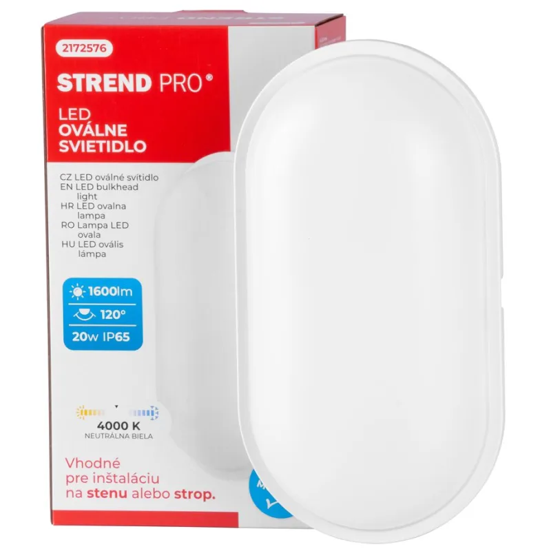 Svietidlo na strop a stenu Bulkhead, SMD LED 2835, 1600 lm, oválne, IP65
