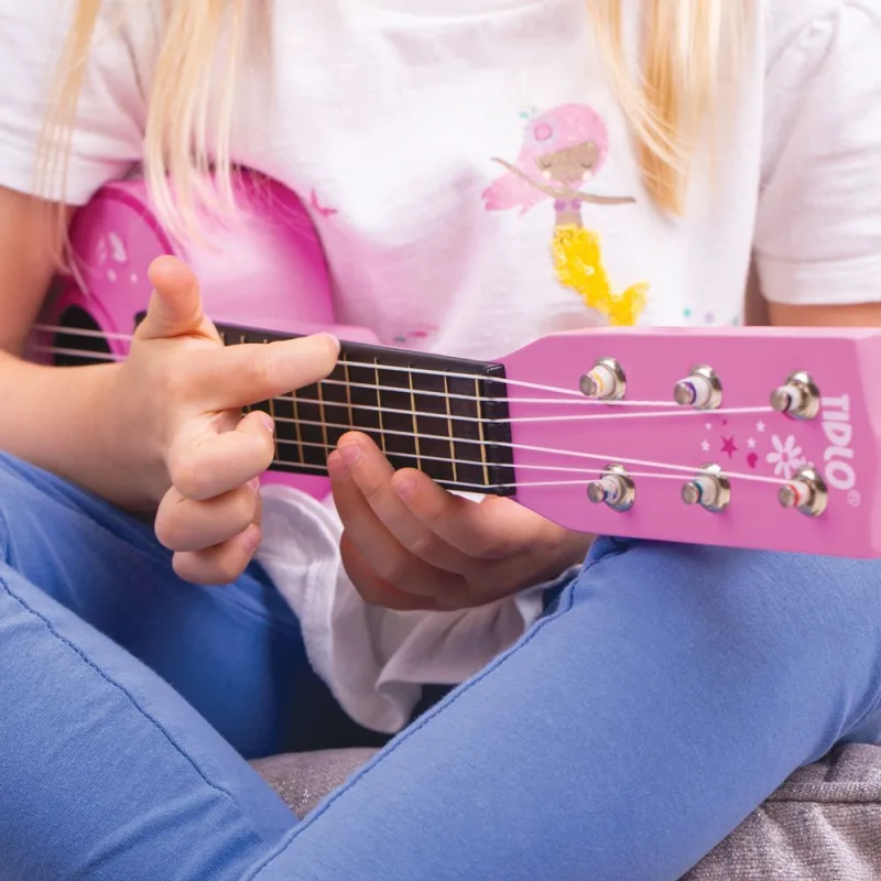 Drevená gitara Star ružová