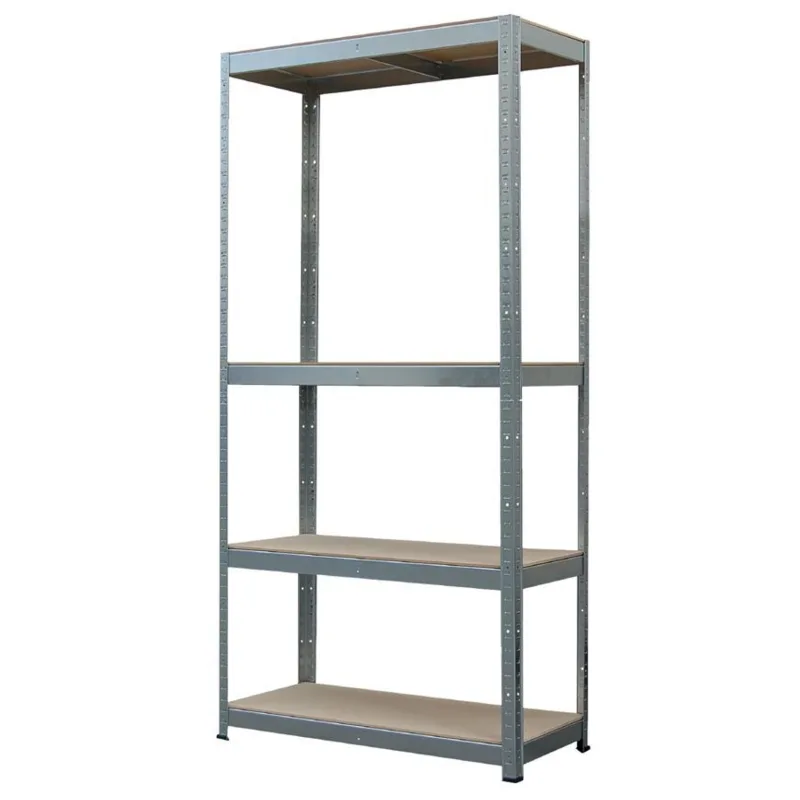 Regál Racks – kovový, 4 police, 75x30x150 cm, 150 kg/polica