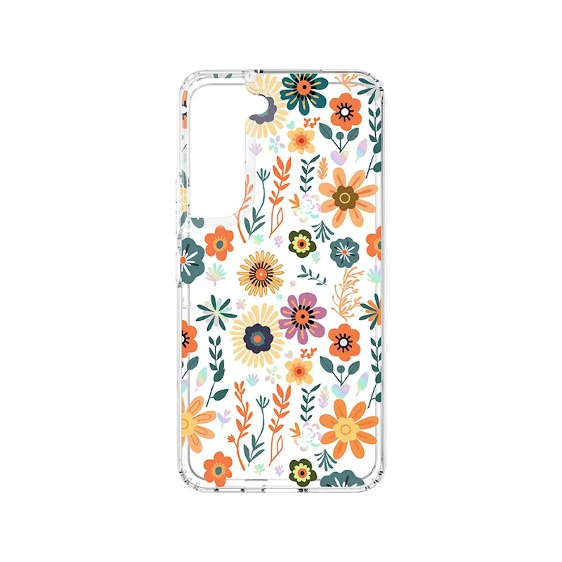 TFO Obrázkové puzdro silikónové Samsung Galaxy S22 Oranžové kvety