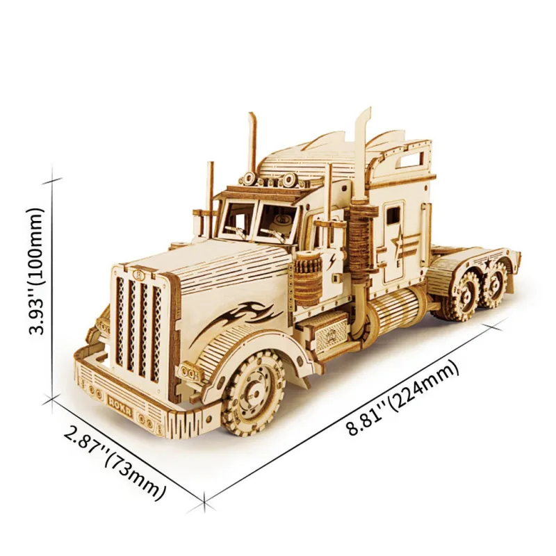 RoboTime Drevené 3D puzzle Americký ťahač 286 ks