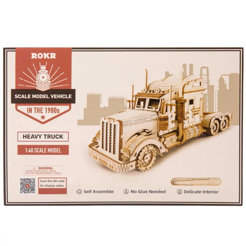 RoboTime Drevené 3D puzzle Americký ťahač 286 ks