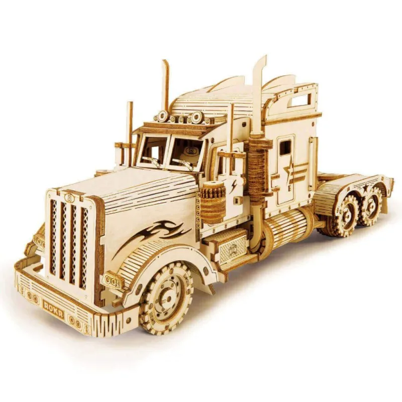 RoboTime Drevené 3D puzzle Americký ťahač 286 ks