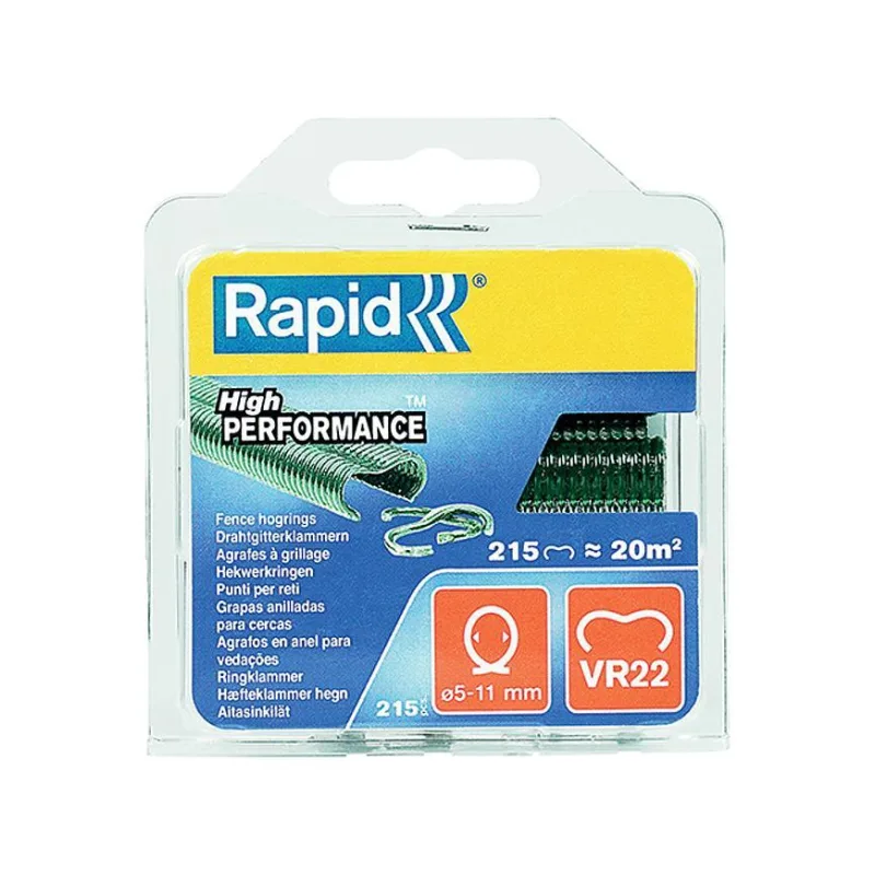Spona RAPID VR22, PVC zelená, 215 ks, pre viazacie kliešte