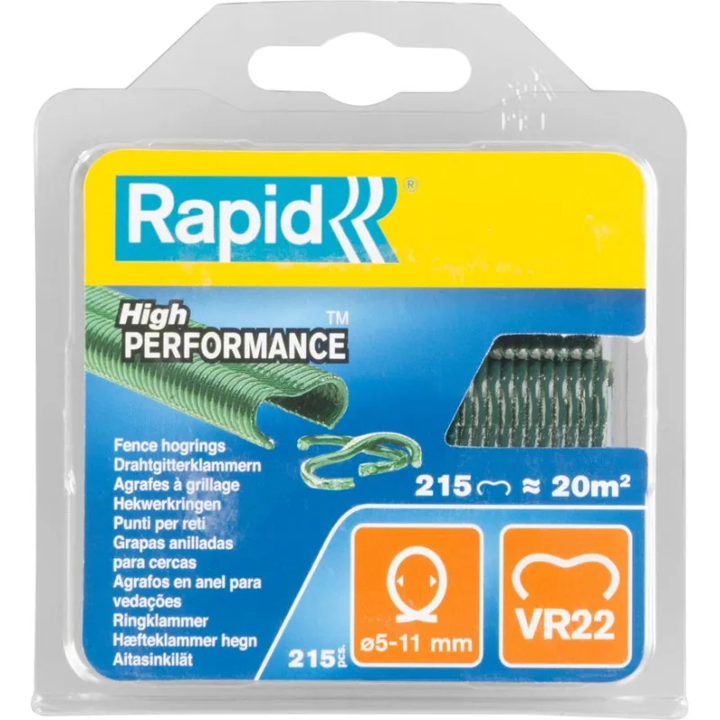 Spona RAPID VR22, PVC zelená, 215 ks, pre viazacie kliešte