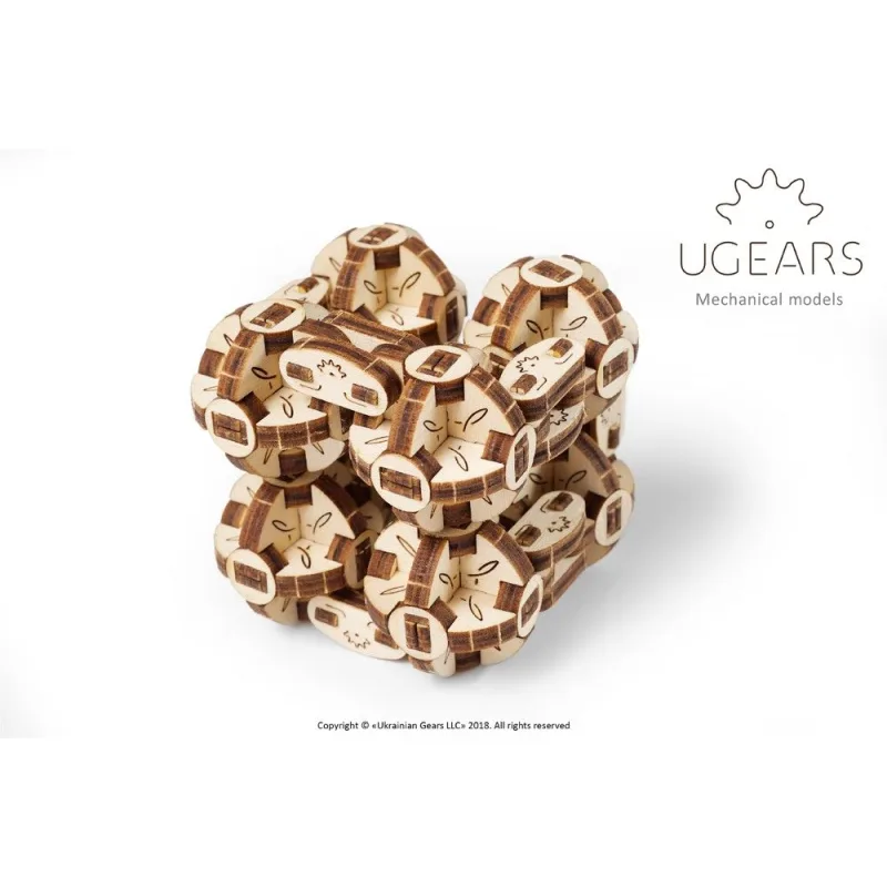 Ugears 3D mechanické puzzle - Kocka Flexi 144 ks