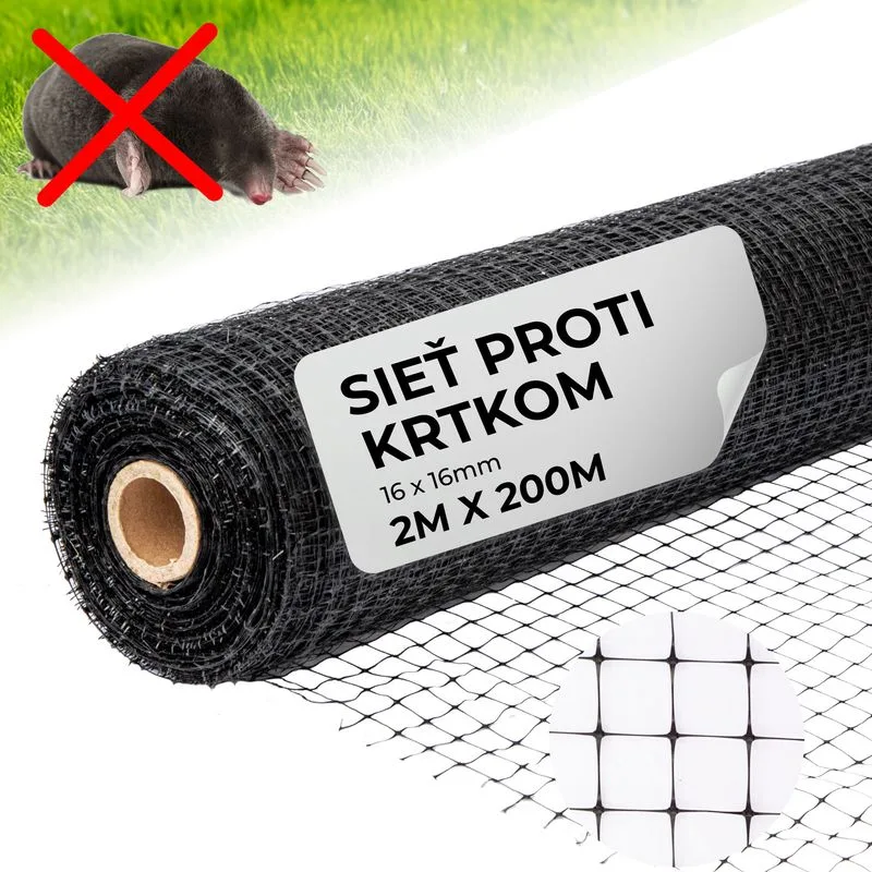Sieť proti krtkom GrassGuard, 16x16 mm, 2x200 m