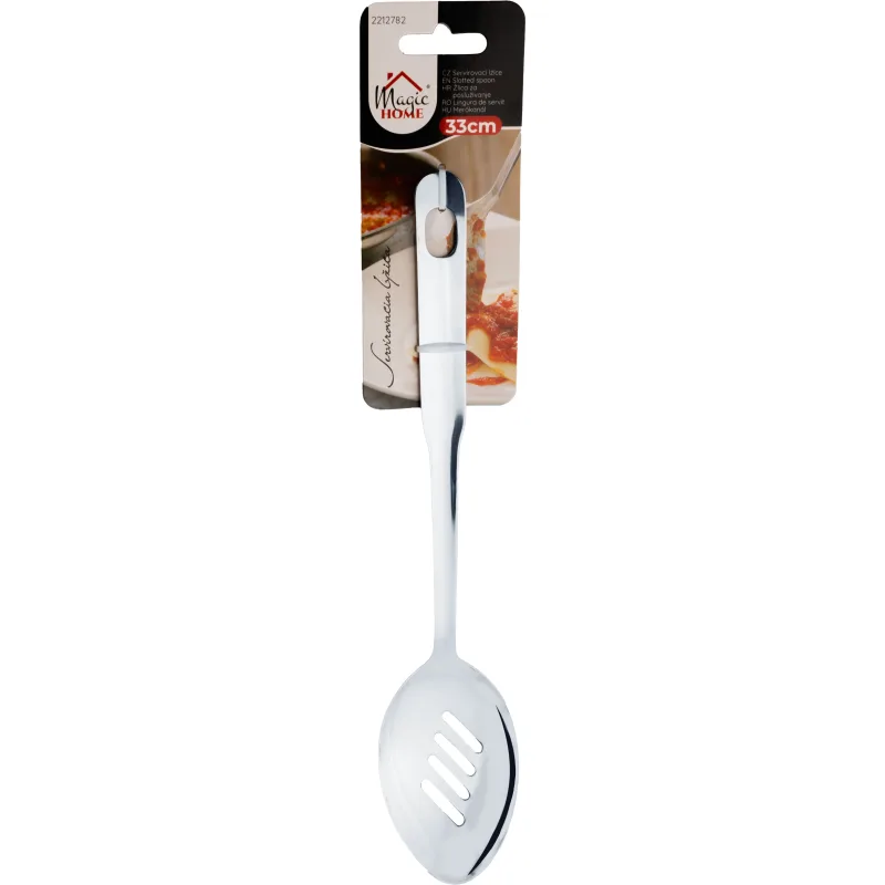 Servírovacia lyžica MagicHome, nerez, 33 cm, s otvormi
