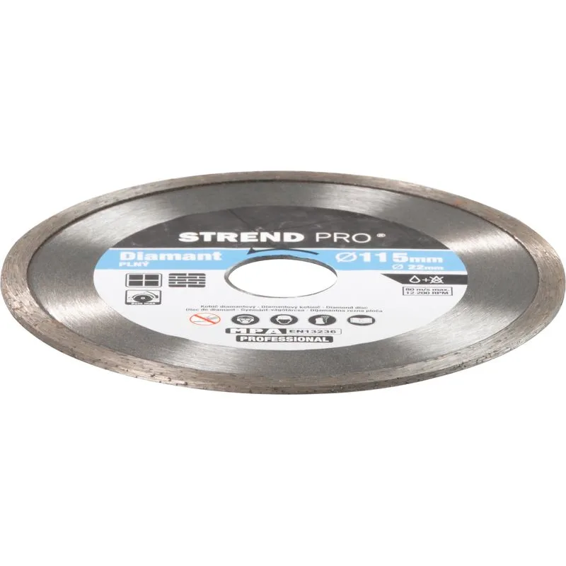 Diamantový kotúč Strend Pro 521B, 115 mm, Plný