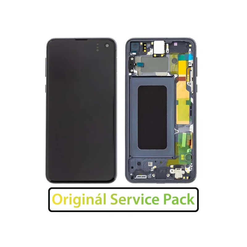 Samsung G970 Galaxy S10e - LCD displej + Dotykové sklo a Rám Originál Farba: Čierna