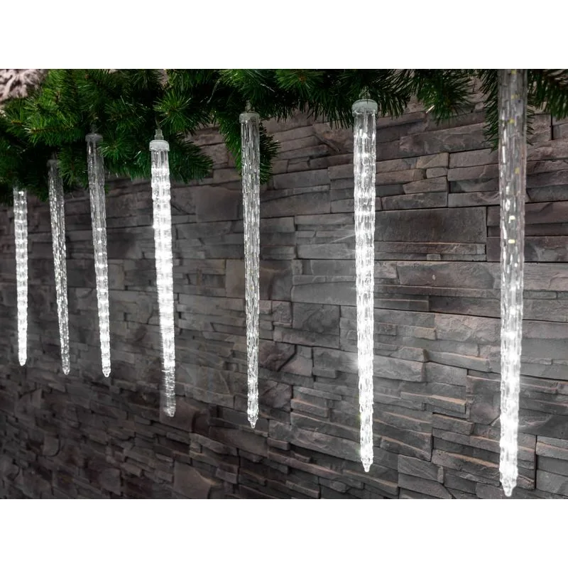 Vianočné osvetlenie reťaz Icicle, 288 LED, studená biela, 3,5 m, vodopádový efekt