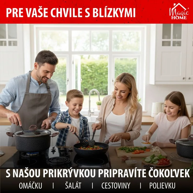 Pokrievka MagicHome Black Marble Line, 24 cm, sklenená