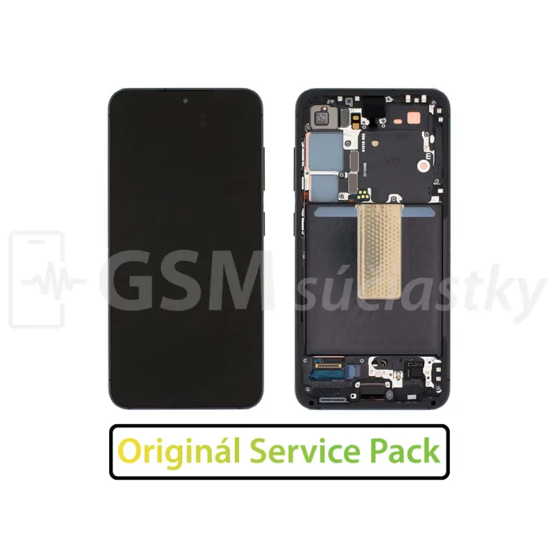 LCD Displej + Dotykové sklo + Rám Samsung Galaxy S23 - originál Farba: Čierna