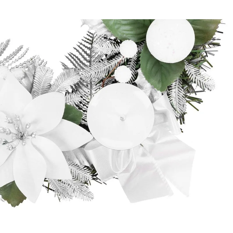 Adventný veniec MagicHome Vianoce, biely, 25 cm