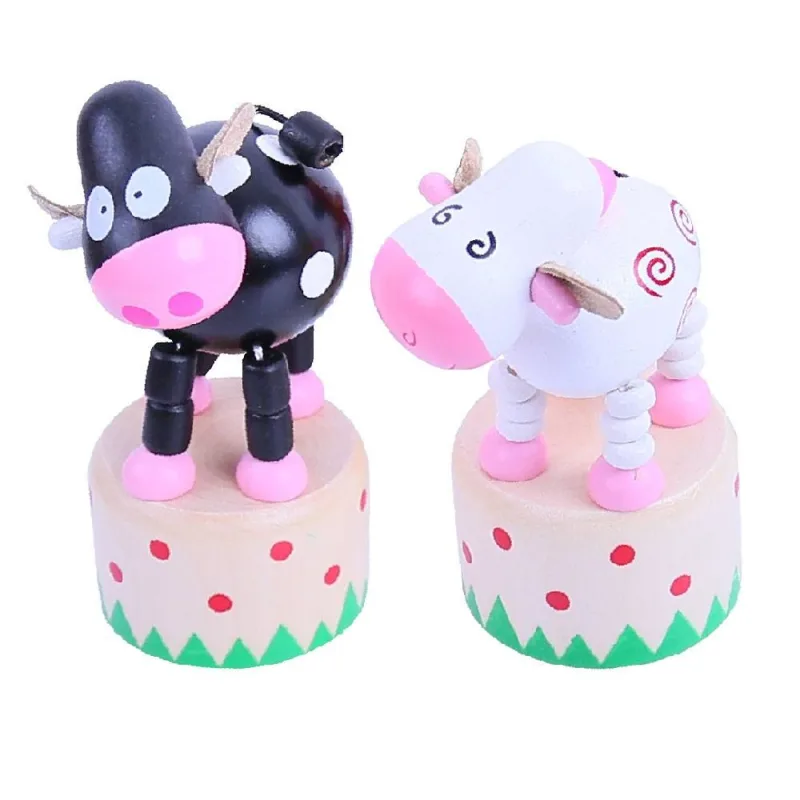 Bigjigs Toys Drevené stláčacie farmárske zvieratká 1 ks