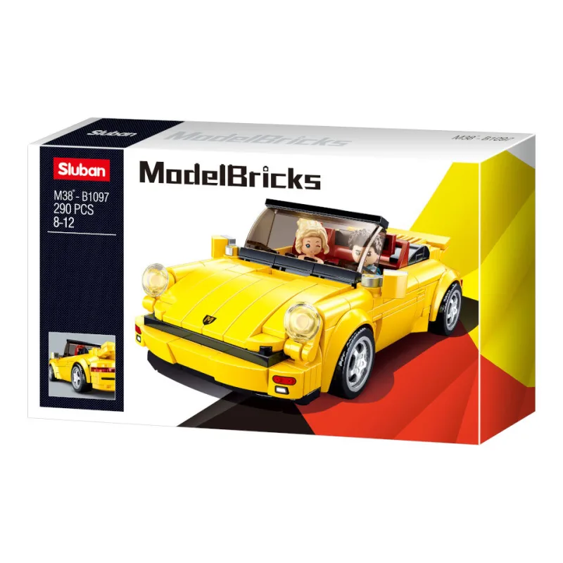 Sluban Model Bricks M38-B1097 Nemecký žltý športový automobil