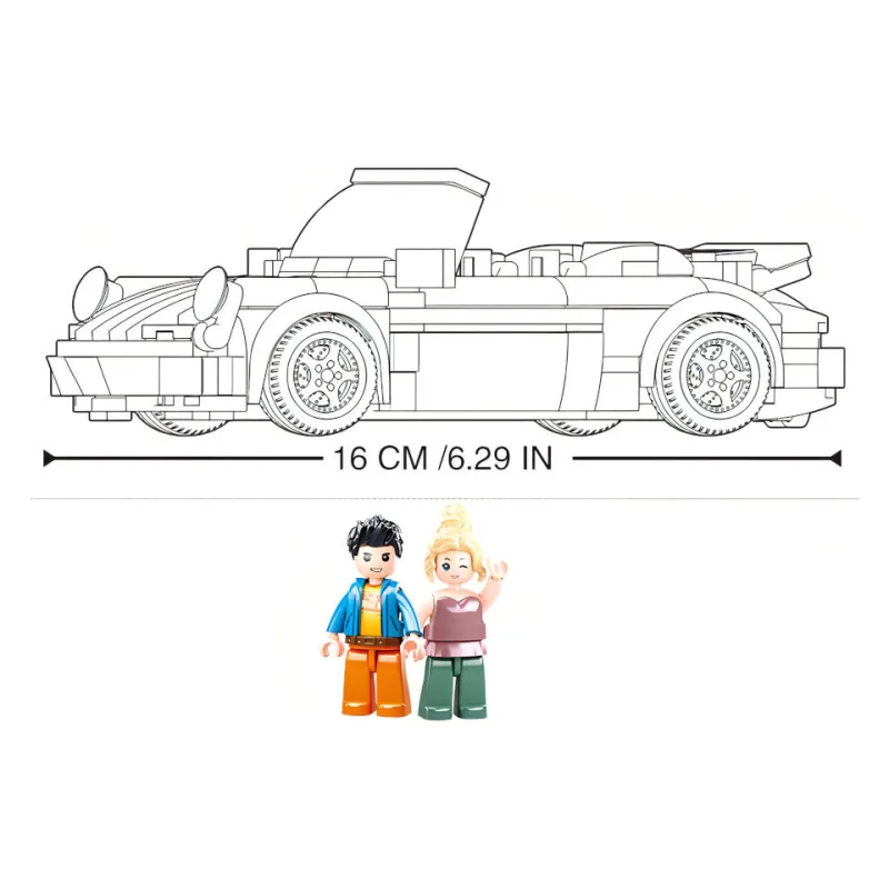 Sluban Model Bricks M38-B1097 Nemecký žltý športový automobil