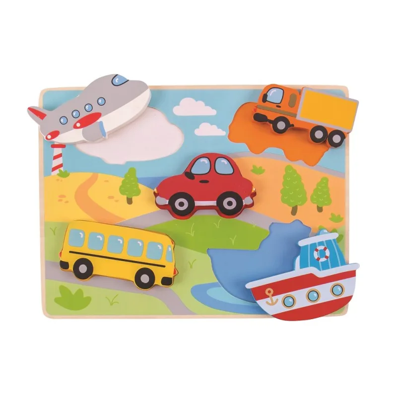 Bigjigs Toys Vkladacie puzzle - Dopravné prostriedky